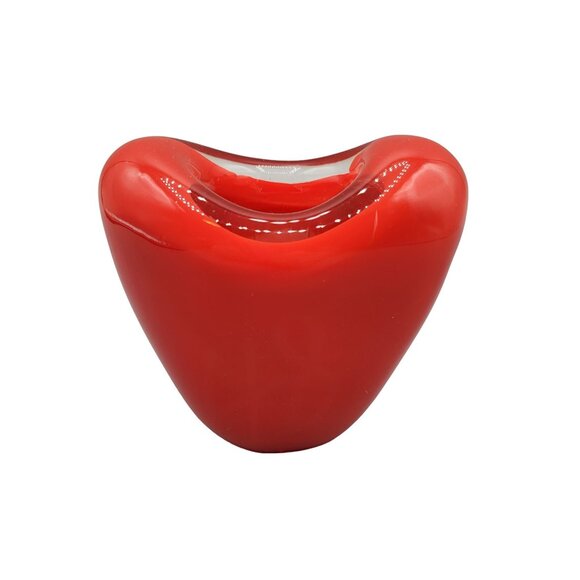 Teleflora Gift Votive Candle Holder Heart Shaped Red Cased Glass - Picture 1 of 7